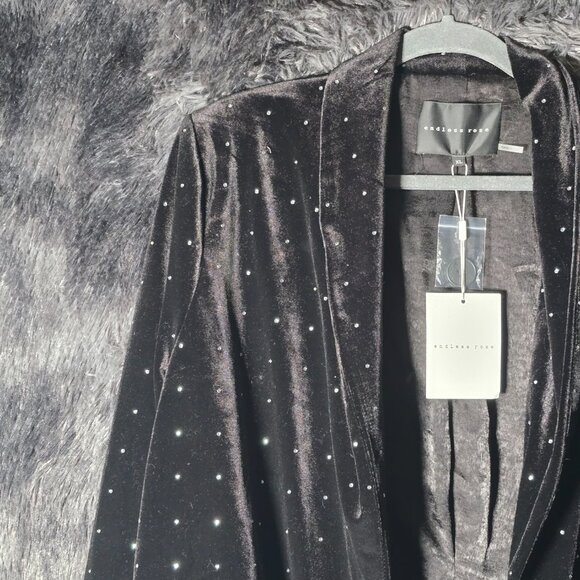 Endless Rose Womens Velvet Rhinestone Blazer Jacket XL New With Tags - Picture 2 of 12